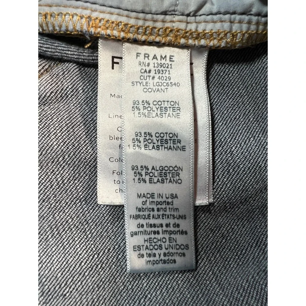 FRAME Le Garcon Crop Jeans Womens 28 Blue Distressed Slim‎ Boyfriend Stretch USA